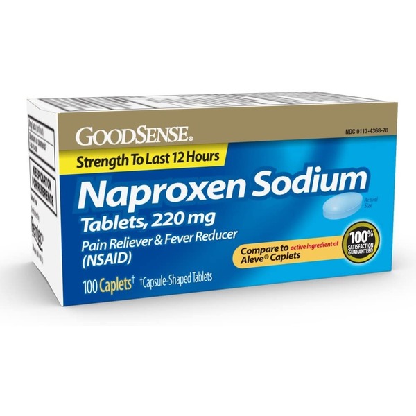 Muscles, Joints & Pain Relief Good Sense 220 Milligrams Aleve Naproxen Sodium Caplets hero