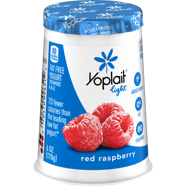 Yogurt Yoplait Light Red Raspberry Fat Free Yogurt Cup hero