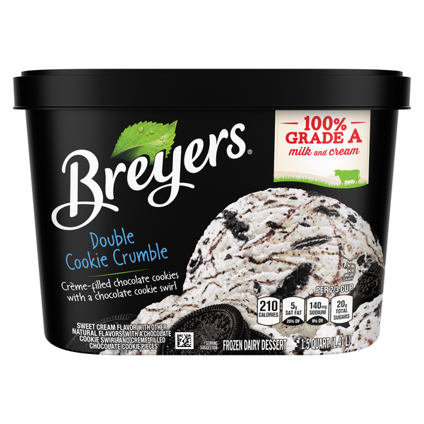 Ice Cream & Toppings Breyers Frozen Dairy Dessert, Cookies & Cream hero