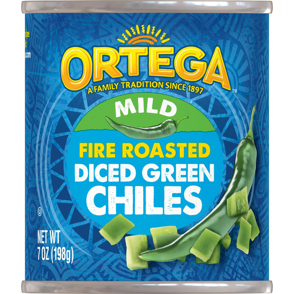 Canned & Jarred Vegetables Ortega Fire Roasted Mild Diced Green Chiles hero