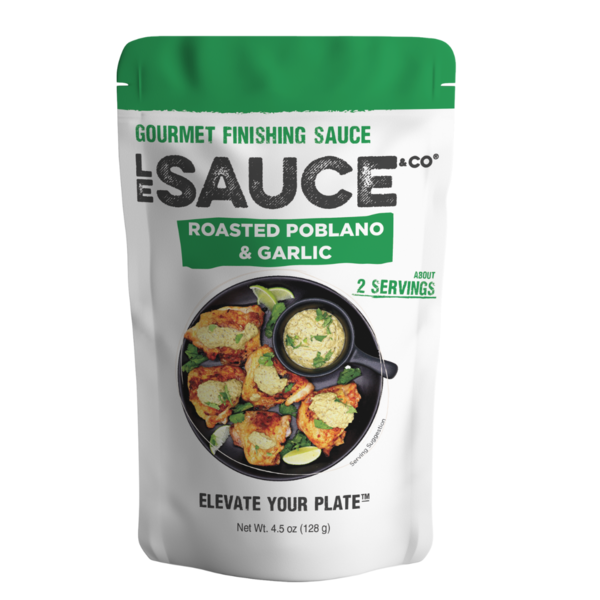 Le Sauce & Co. Roasted Poblano & Garlic Gourmet Finishing Sauce hero