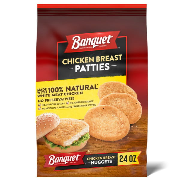 Frozen Meat & Seafood Banquet Chicken Breast Patties, Frozen Chicken hero