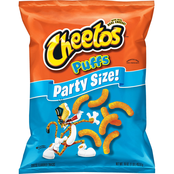 Chips & Pretzels Cheetos Cheese Flavored Snacks, Puffs, Party Size hero