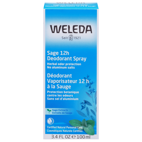 Deodorants Weleda Deodorant Spray, Sage, 12 Hour hero