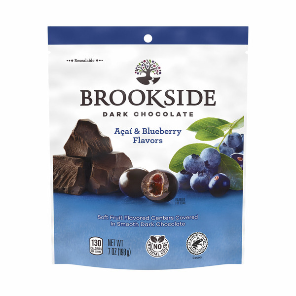 Candy & Chocolate Brookside Dark Chocolate, Acai and Blueberry Flavored Snacking Chocolate hero