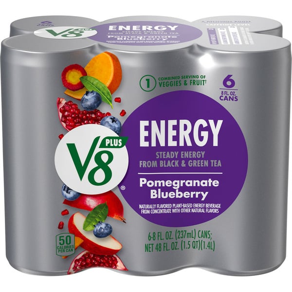 Juice & Nectars V8 V Fusion + Energy Pomegranate Blueberry Vegetable & Fruit Juice hero