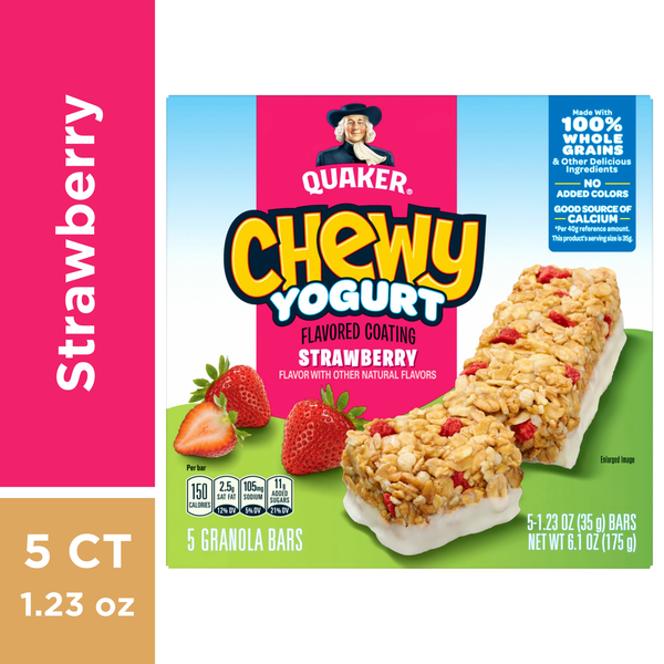 Energy & Granola Bars Quaker Chewy Yogurt Granola Bars, Strawberry - Pack hero