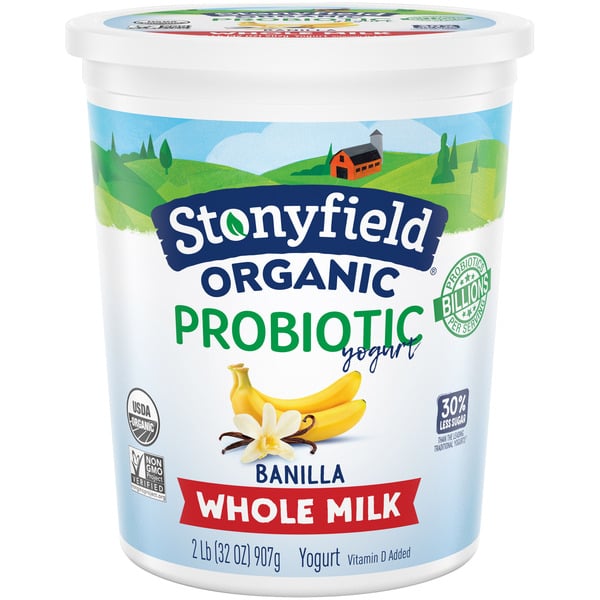 Yogurt Stonyfield Organic Whole Milk Probiotic Yogurt Banilla hero