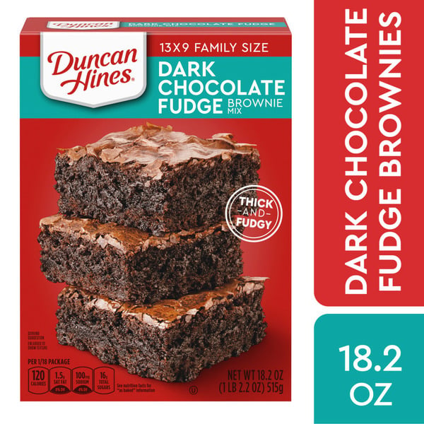 Baking & Supplies Duncan Hines Dark Chocolate Fudge Brownie Mix, Baking Mix hero