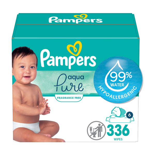 Diapers & Wipes Pampers Aqua Pure Sensitive Baby Wipes 6X Pop-Top hero