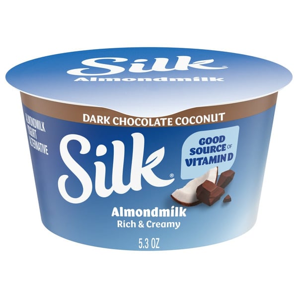 Yogurt Silk Dark Chocolate Coconut Dairy Free, Almond Milk Plant Based Yogurt Alternative Co hero