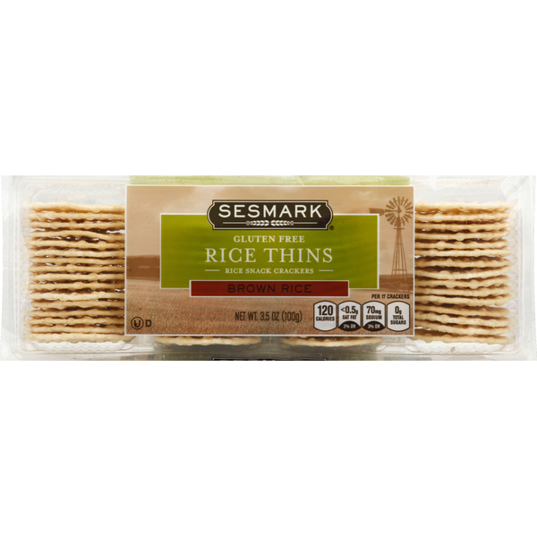 Crackers Sesmark Rice Thins Brown Rice Snack Crackers hero