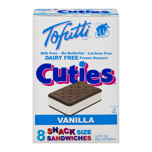 Ice Cream, Sorbet & Ice Tofutti Cuties Tofutti Dairy Free Frozen Dessert Sandwiches Vanilla - 8 CT hero