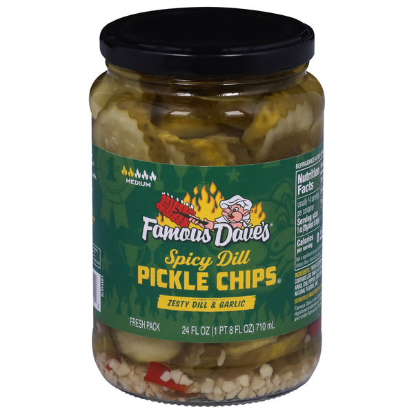 Pickled Goods & Olives Famous Dave's Pickle Chips, Zesty Dill & Garlic, Spicy Dill, Medium hero