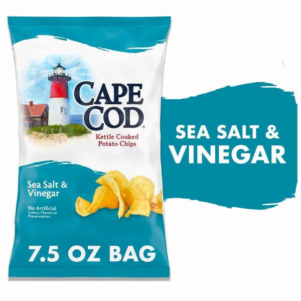 Cape Cod Sea Salt and Vinegar Kettle Cooked Potato Chips hero