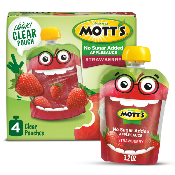 Canned Fruit & Applesauce Mott's No Sugar Added Strawberry Applesauce hero