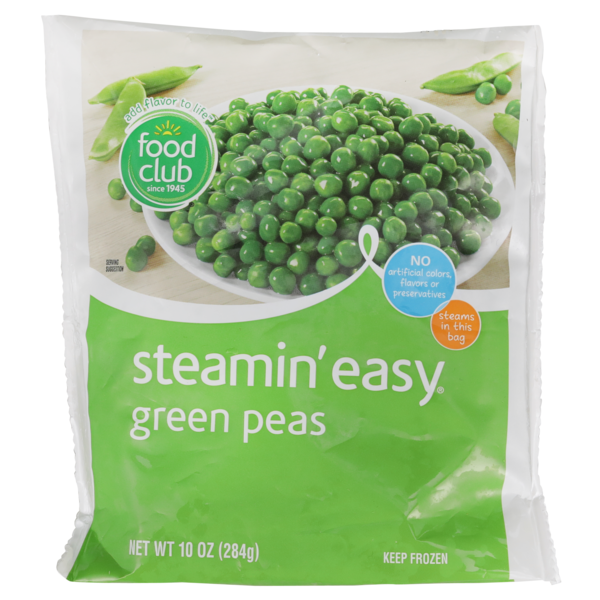 Frozen Vegan & Vegetarian Food Club Steamin' Easy, Green Peas hero