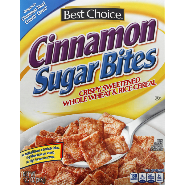 Cereal Best Choice Cereal, Sugar Bites, Cinnamon hero