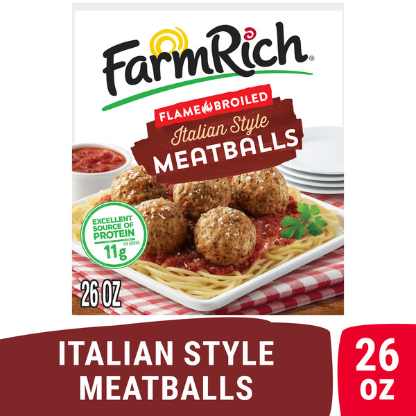 Frozen Appetizers & Sides Farm Rich Italian Style Meatballs, Fully Cooked hero