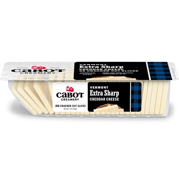 Packaged Cheese Cabot Extra Sharp Cheddar Cheese Cracker Cut Slices hero