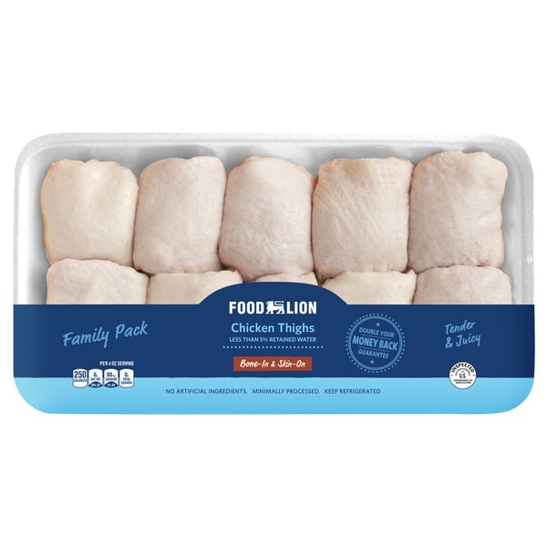 Fresh Chicken & Turkey Food Lion Bone-In & Skin-On Chicken Thighs Value Pak hero