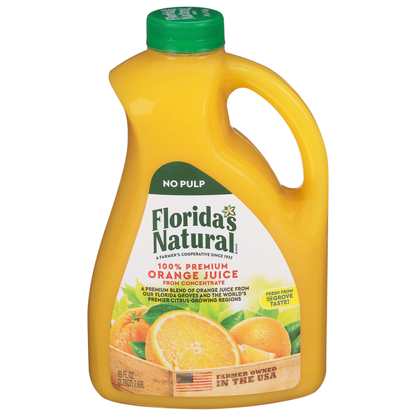 Juice & Nectars Florida's Natural 100% Juice, Orange, No Pulp hero