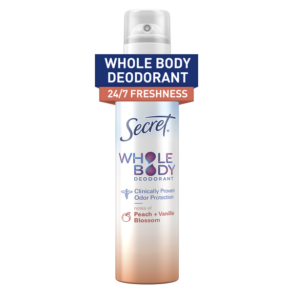 Deodorants Secret Whole Body Aluminum Free Deodorant Spray Peach & Vanilla hero