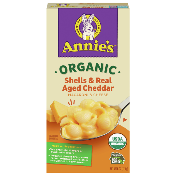 Boxed Meals & Side Dishes Annie's Macaroni & Cheese, Shells & Real Aged Cheddar, Organic hero