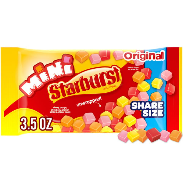 Candy & Chocolate STARBURST Original Minis Size Fruit Chews Chewy Candy Share Size hero