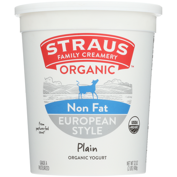 Yogurt Straus Family Creamery  Organic Non Fat European Style Plain Yogurt hero