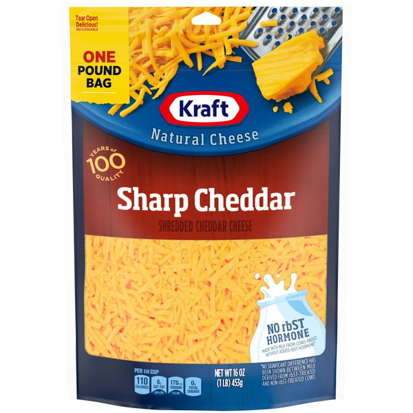 Packaged Cheese Kraft Sharp Cheddar Shredded Cheese hero