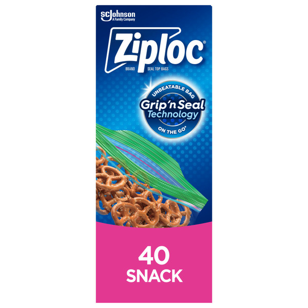 Food Storage Ziploc Snack Bags, with Grip 'n Seal Technology hero