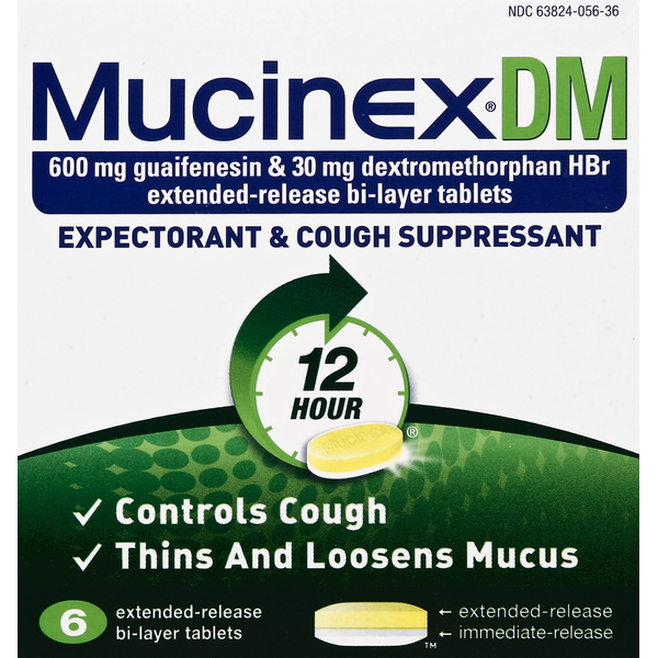 Mucinex Expectorant & Cough Suppressant, 12 Hour, Extended-Release Bi-Layer Tablets hero