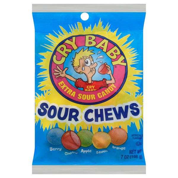 Candy & Chocolate Cry Baby Sour Chews, Extra Sour hero