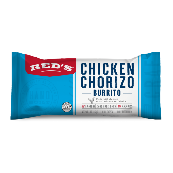 Frozen Meals Red's Burrito, Chicken Chorizo hero