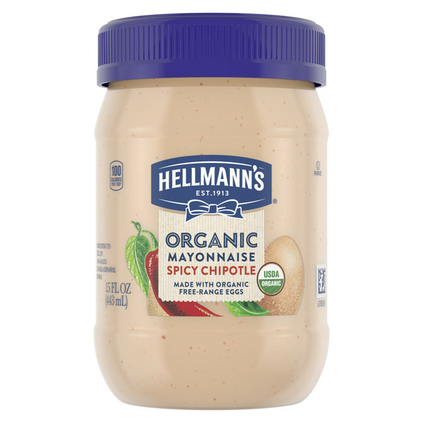 Condiments Hellmann's Organic Mayonnaise Spicy Chipotle hero