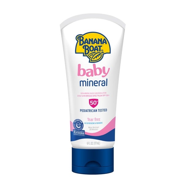 Baby Bath & Body Care Banana Boat Simply Protect Mineral-Based Sunscreen Lotion for Baby Tear Free Fewer Ingredients hero