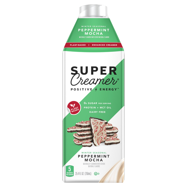 Cocoa & Drink Mixes Super Coffee Creamer, Enhanced, Winter Seasonal, Peppermint Mocha hero