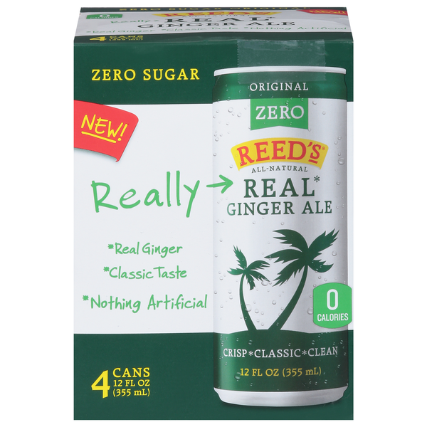 Soft Drinks Reed’s Ginger Ale, Real, Zero Sugar, Original hero