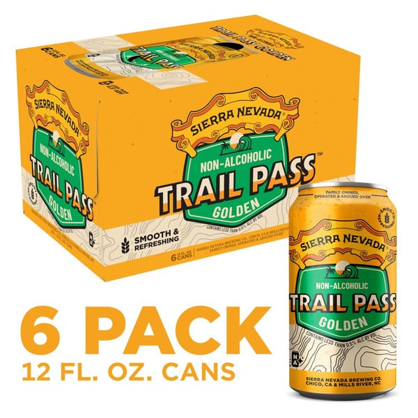 Trail Pass Non-Alcoholic Golden Sierra Nevada Trail Pass Non-Alcoholic Golden Craft Beer 6 Pack (12oz Cans) hero