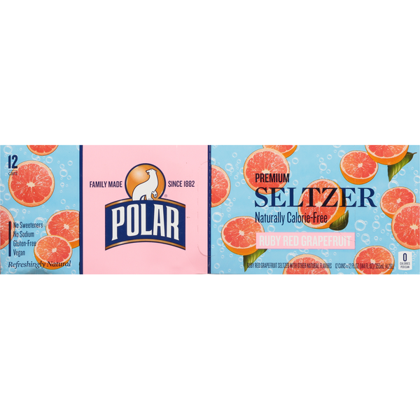 Water, Seltzer & Sparkling Water Polar Seltzer, Premium, Ruby Red Grapefruit hero