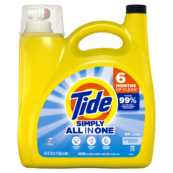 Laundry Tide Simply Liquid Laundry Detergent, Refreshing Breeze hero