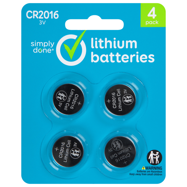 More Household Simply Done Batteries, Lithium, 3V, 4 Pack hero