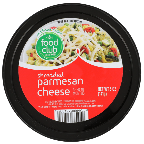 Food Club Parmesan Shredded Cheese hero