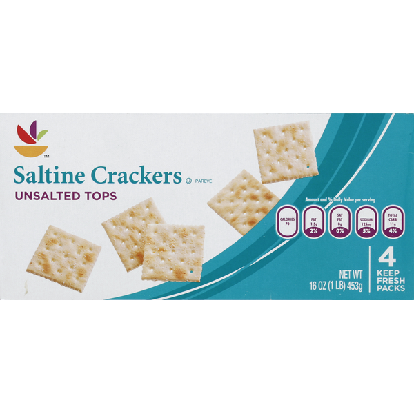 Crackers Store Brand Saltine Crackers, Unsalted Tops hero