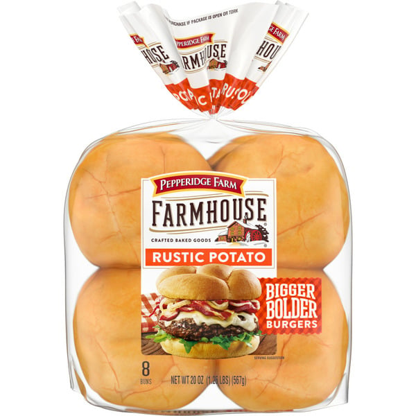 Packaged Bread Pepperidge Farm Rustic Potato Hamburger Buns hero