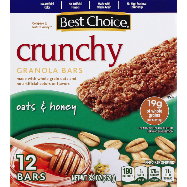 Energy & Granola Bars Best Choice Granola Bars, Oats & Honey, Crunchy hero