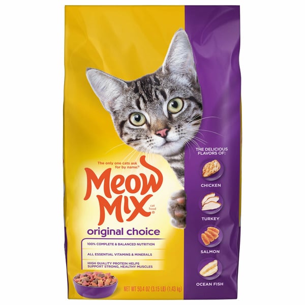 Cat Food Meow Mix Cat Food, Chicken, Turkey, Salmon, Oceanfish hero