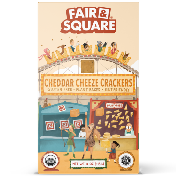 Fair & Square Cheddar Cheeze Crackers hero