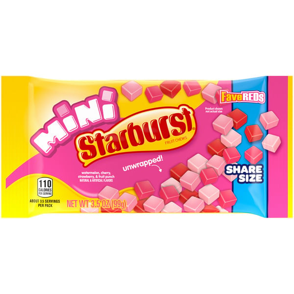 Candy & Chocolate STARBURST FaveRED's Minis Size Fruit Chews Chewy Candy hero